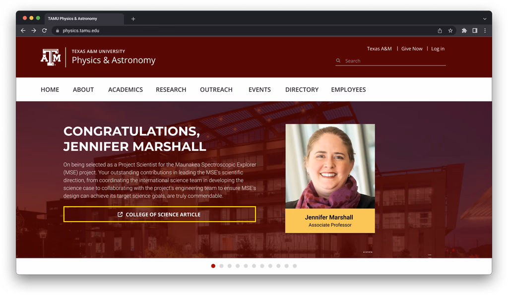 Texas A&Map;M Website Redesign